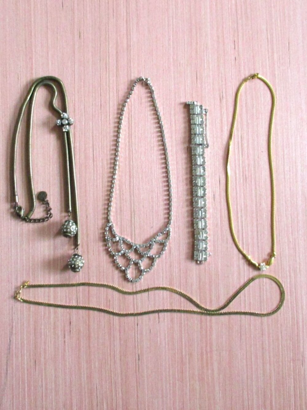 Jewelry Lot 5 Sweet Lola, Rhinestone, Goldtone, Monet